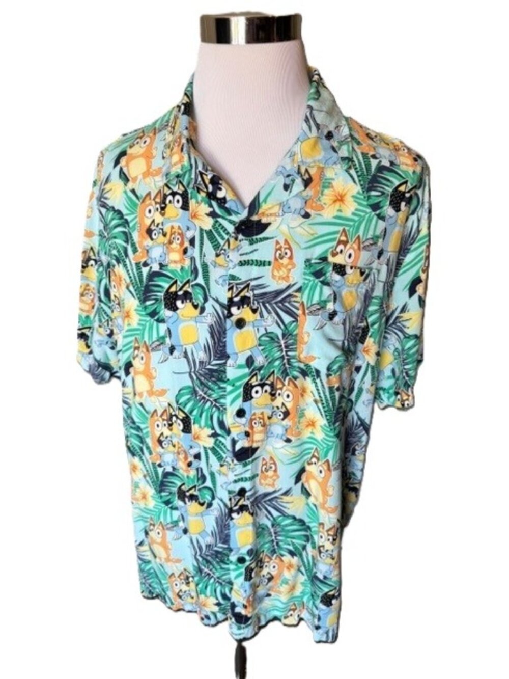 Bluey Men's Short Sleeve Button Down Shirt